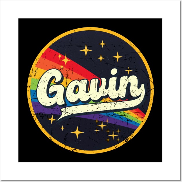 Gavin // Rainbow In Space Vintage Grunge-Style Wall Art by LMW Art